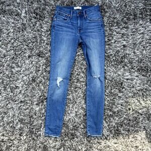 Madewell Womens 9" Mid Rise Skinny Jeans Blue size 25